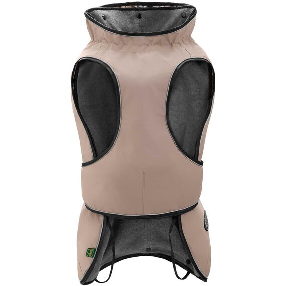 HUNTER Hundemantel UPPSALA 45, Farbe: taupe, 2in1 Design mit herausknüpfbarem Innenfutter, wasserabweisend, reflektierende Paspeln, geschlossene Bauchseite, optimaler Sitz, Größe: 45