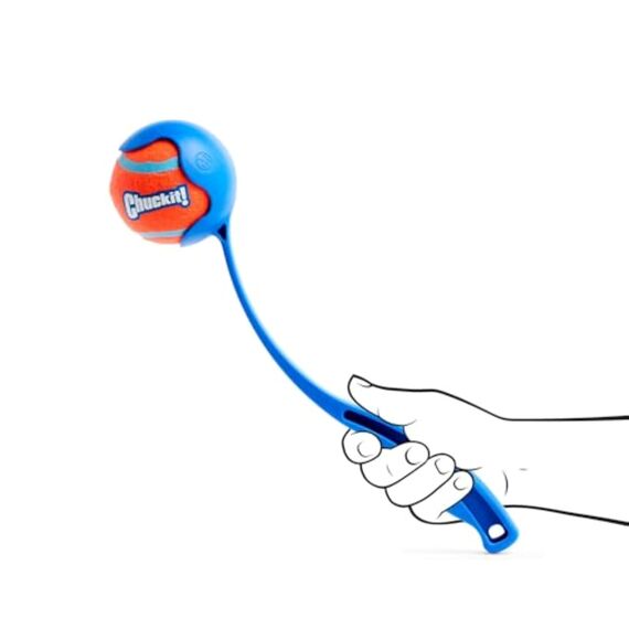 Chuckit – 12M Sportwerfer – Ballwerfer für Hunde – Ergonomischer Gummigriff – Weiche und robuste Kunststoffwerfer – Kompatibel mit Ball Medium – 12" Länge
