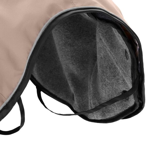 HUNTER Hundemantel UPPSALA 55, Farbe: taupe, 2in1 Design mit herausknüpfbarem Innenfutter, wasserabweisend, reflektierende Paspeln, geschlossene Bauchseite, optimaler Sitz, Größe: 55