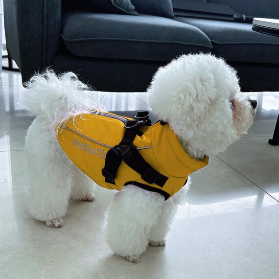 PcEoTllar Wasserdichter Hundemantel für kleine Hunde, warme reflektierende Jacke mit Geschirr für den Winter, Ski-Kostüm, Baumwolle, Hundepullover