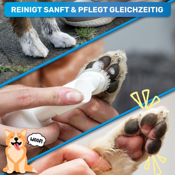 BluePet Pfotenreiniger + Schnelleinziehender Pfotenbalsam Hund & Katze, Gegen Trockene, Rissige Pfoten, Nasen I Hunde Pfotencreme 50 ml - Heilt, Regeneriert I Pfotenpflege Hund