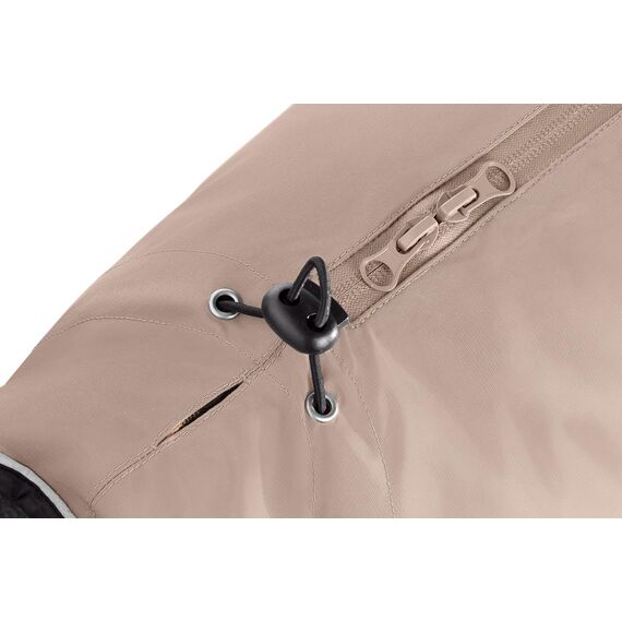Hunter Hundemantel Uppsala, Farbe: Taupe, 2in1 Design mit herausknüpfbarem Innenfutter, wasserabweisend, reflektierende Paspeln, geschlossene Bauchseite, optimaler Sitz, Größe: 47,5