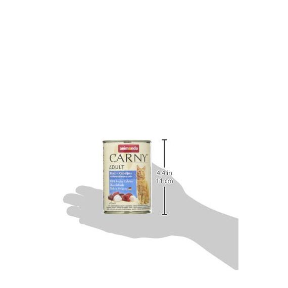 animonda Carny Katzen Nassfutter Rind + Kabeljau mit Petersilienwurzeln (6 x 400g), getreidefreies Katzen Nassfutter ohne Zucker, mit frischen fleischigen Zutaten