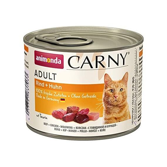 animonda Carny Adult Herzhafte Variation (12 x 200 g), Katzennassfutter für ausgewachsene Katzen, Nassfutter mit 100 % frischen, fleischlichen Zutaten, Katzenfutter ohne Getreide und Zucker