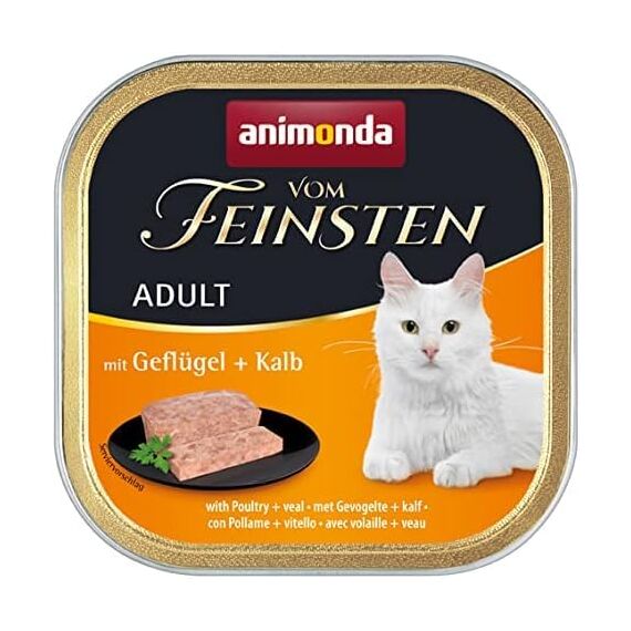 animonda Vom Feinsten Adult Vielfalt (32 x 100 g), Nassfutter für ausgewachsene Katzen, Katzenfutter ohne Getreide und Zucker, mit 100 % frischen, fleischlichen Zutaten