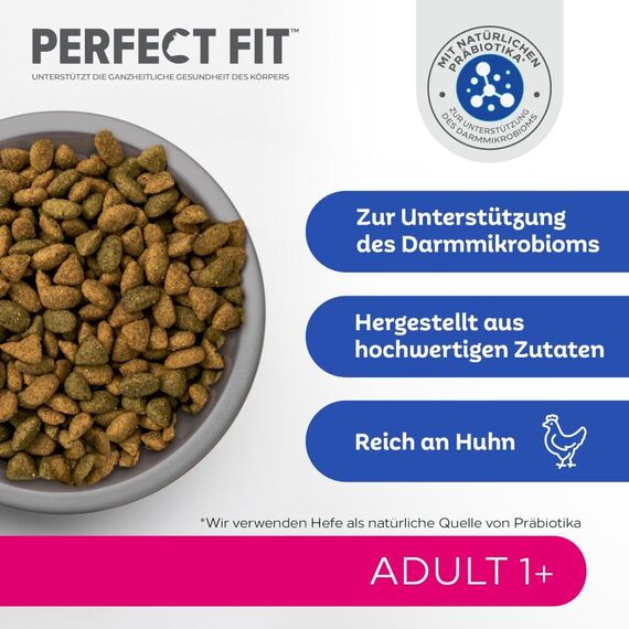 PERFECT FIT Adult Trockenfutter für erwachsene Katzen ab 1 Jahr - Huhn, 7 kg (1 Beutel)