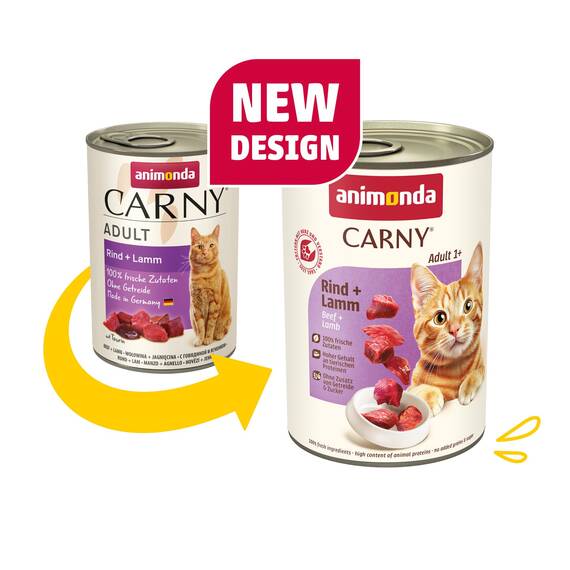 6 x Animonda Cat Dose Carny Adult Rind & Lamm 400 g, Nassfutter, Katzenfutter