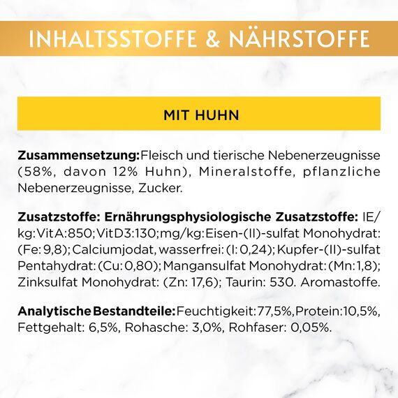 Gourmet Gold Feine Pastete Katzenfutter nass, mit Huhn, 12er Pack (12 x 85g)