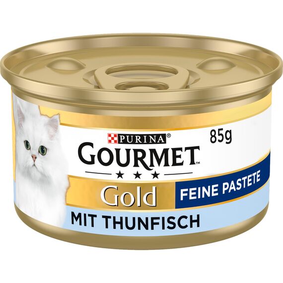 Gourmet Gold Feine Pastete Katzenfutter nass, mit Thunfisch, 12er Pack (12 x 85g)