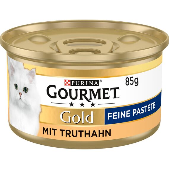 Gourmet Gold Feine Pastete Katzenfutter nass, mit Truthahn, 12er Pack (12 x 85g)
