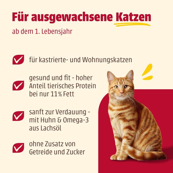 animonda Carny Katzen Trockenfutter Huhn + Pute (1 x 1,75kg), Trockenfutter für sterilisierte Katzen ohne Zucker und Getreide, mit viel frischem Fleisch
