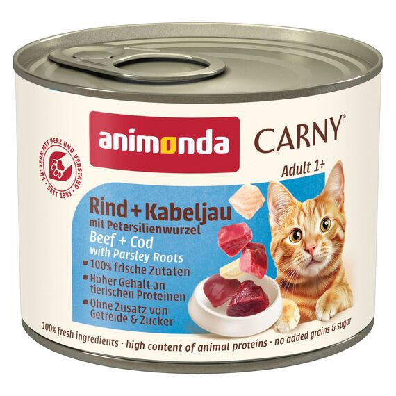 Carny® Adult Rind + Kabeljau mit Petersilienwurzeln, 200 g (6er Pack)