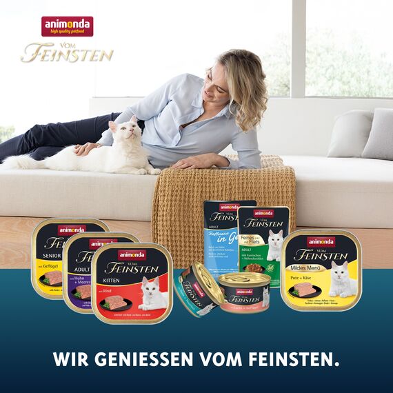 animonda vom Feinsten Katzennassfutter Selection mit Filets, 8 Portionsbeutel (8 x 85 g), getreidefreies Katzenfutter nass ohne Zucker, mit fleischigen Zutaten, Sortenmix