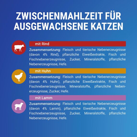 Felix Katzennassfutter Soup Geschmacksvielfalt vom Land mit Rind, Huhn, Lamm, 8er Pack (8 x 6 Beutel à 48g)