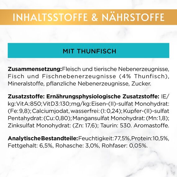 Gourmet Gold Feine Pastete Katzenfutter nass, mit Thunfisch, 12er Pack (12 x 85g)