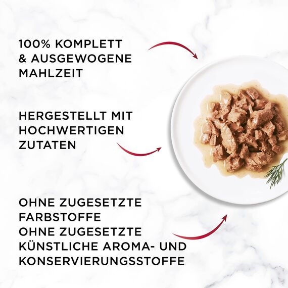 Gourmet Mon Petit Intense Katzenfutter nass, Geflügel-Variationen, 8er Pack (8 x 6 Beutel à 50g)