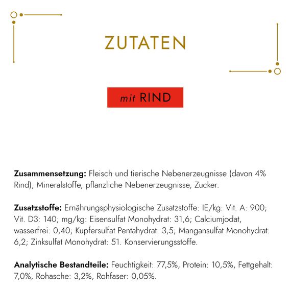 Gourmet Gold Feine Pastete Katzenfutter nass, mit Rind, 12er Pack (12 x 85g)