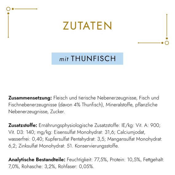 Gourmet Gold Feine Pastete Katzenfutter nass, mit Thunfisch, 12er Pack (12 x 85g)