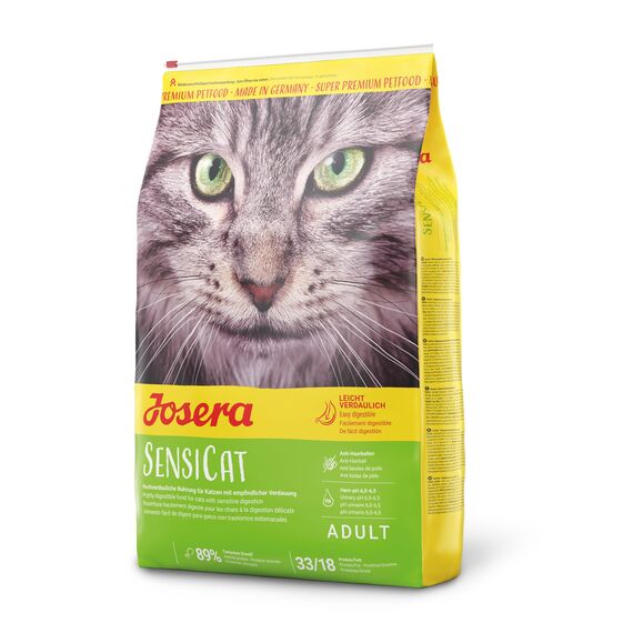 JOSERA SensiCat (1 x 10 kg) | Adult | Premium Trockenfutter für ausgewachsene empfindliche Katzen | Geflügel & Reis | extra verträgliche Rezeptur | weizenfrei | Katzenfutter | 1er Pack
