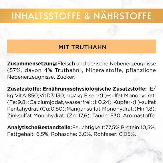 Gourmet Gold Feine Pastete Katzenfutter nass, mit Truthahn, 12er Pack (12 x 85g)