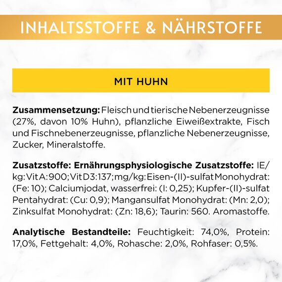 Gourmet Gold Raffiniertes Ragout Katzenfutter nass, mit Huhn, 12er Pack (12 x 85g)