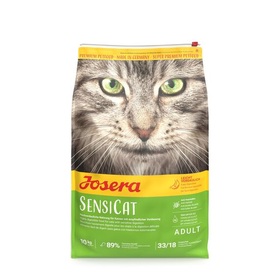 JOSERA SensiCat (1 x 10 kg) | Adult | Premium Trockenfutter für ausgewachsene empfindliche Katzen | Geflügel & Reis | extra verträgliche Rezeptur | weizenfrei | Katzenfutter | 1er Pack