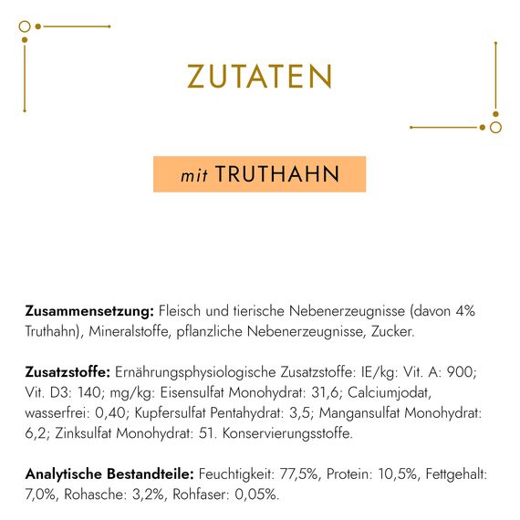 Gourmet Gold Feine Pastete Katzenfutter nass, mit Truthahn, 12er Pack (12 x 85g)