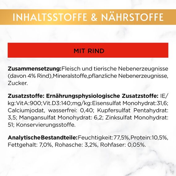 Gourmet Gold Feine Pastete Katzenfutter nass, mit Rind, 12er Pack (12 x 85g)
