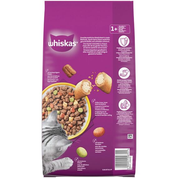 WHISKAS Trockenfutter für ausgewachsene Katzen 3,8kg mit Huhn