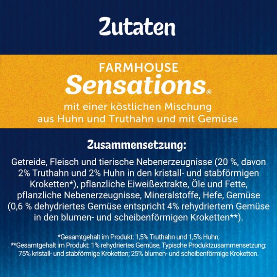 Felix Farmhouse Sensations Katzenfutter trocken, mit Huhn und Truthahn, 1er Pack (1 x 1kg)