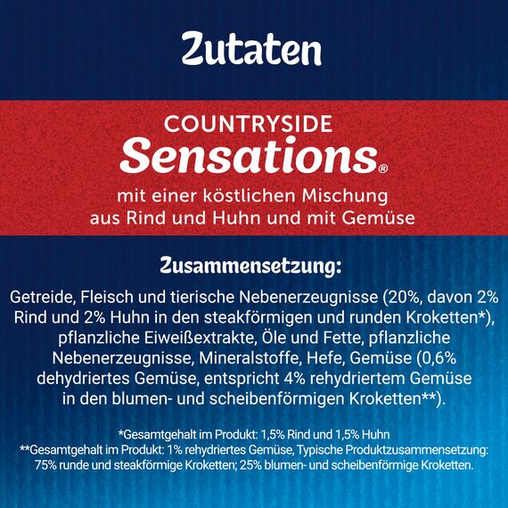Felix Countryside Sensations Katzenfutter trocken, mit Rind und Huhn, 1er Pack (1 x 4kg)
