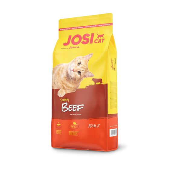 JosiCat Tasty Beef (1 x 10 kg) | Adult | Premium Trockenfutter für Katzen | mit herzhaftem Rind - sehr gut verträgliche Rezeptur | Powered by JOSERA | Katzenfutter | Alleinfuttermittel | 1er Pack