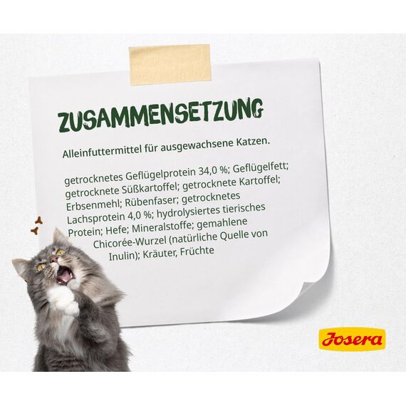 JOSERA NatureCat (1 x 2 kg) | Adult | Premium Trockenfutter für ausgewachsene Katzen | Lachs & Geflügel | erlesene Kräuter & gesunde Früchte | getreidefrei | Katzenfutter | 1er Pack