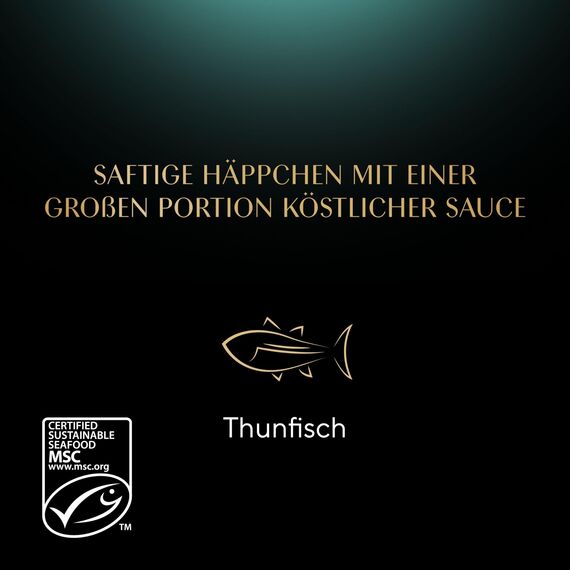 SHEBA Schale Nassfutter für Katzen Sauce Collection Sauce Lover mit Thunfisch MSC-Zertifiziert 2 x 11 x 85g