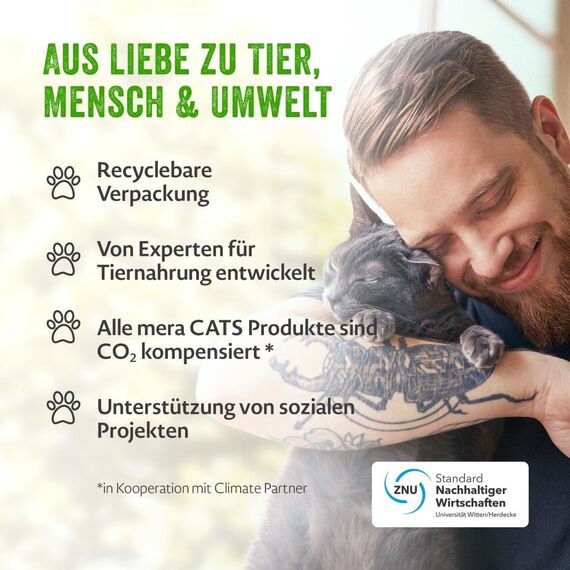MERA Cats Huhn 2kg, Katzenfutter trocken für ausgewachsene Katzen, getreidefrei & nachhaltig, Katzen Trockenfutter mit hohem Fleischanteil