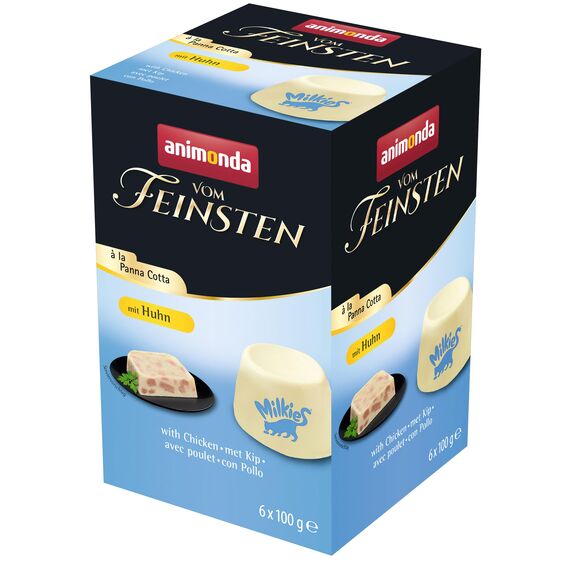 animonda vom Feinsten Katzenfutter nass à la Panna Cotta mit Huhn (6 x100g), getreidefreies Katzen Nassfutter ohne Zucker, mit frischen, fleischigen Zutaten