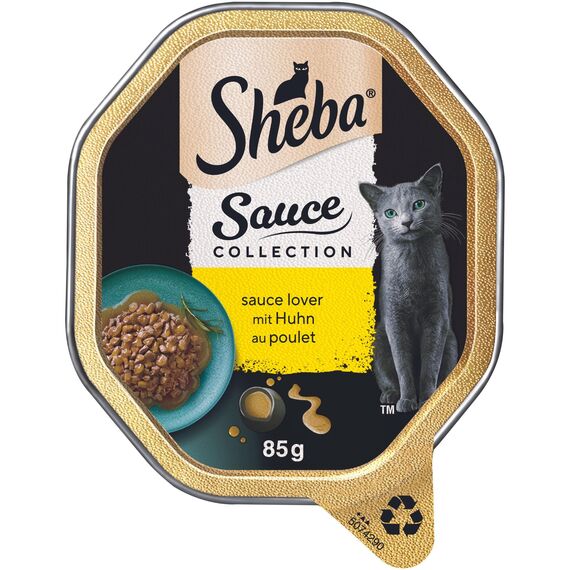 Sheba Sauce Collection Sauce Lover Katzen Nassfutter in Schale mit Huhn 2x11x85g