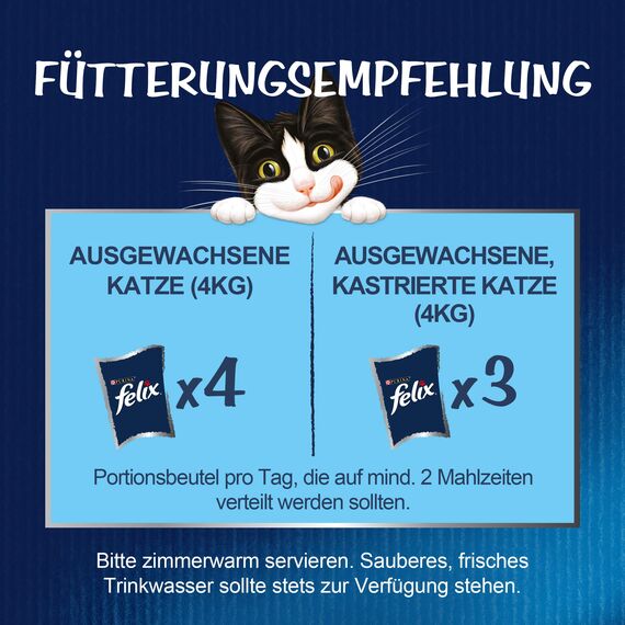 Felix So gut wie es aussieht Senior Katzenfutter nass in Gelee, Sorten-Mix, 120er Pack (120 x 85g)