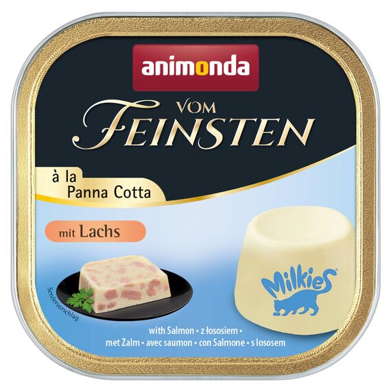 animonda vom Feinsten Katzenfutter nass à la Panna Cotta mit Lachs (6 x100g), getreidefreies Katzen Nassfutter ohne Zucker, mit frischen, fleischigen Zutaten