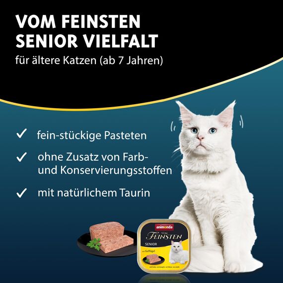 animonda vom Feinsten Senior, Nassfutter für ältere Katzen ab 7 Jahren, Vielfalt für ältere Katzen, 32 x 100 g