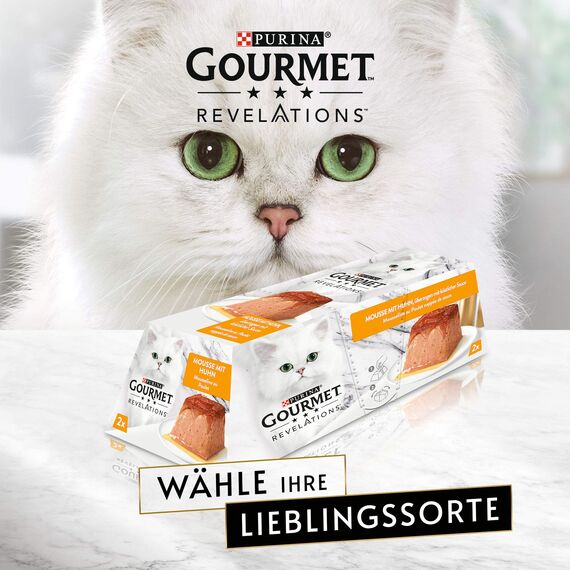 Gourmet Revelations Mousse, Katzenfutter nass, mit Huhn, 24er Pack (24 x 57g)