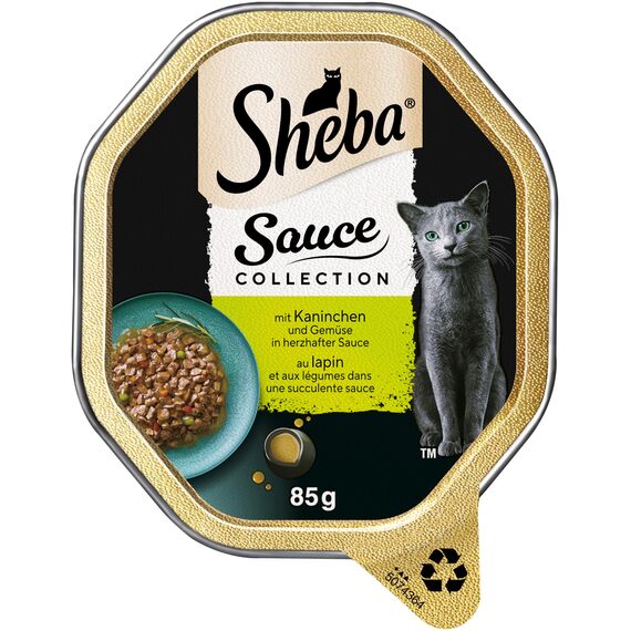 SHEBA Schale Nassfutter für Katzen Sauce Collection mit Kaninchen und Gemüse 2 x 11 x 85g