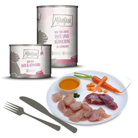 MjAMjAM - Premium Nassfutter für Katzen - Mixpaket 6 für deine Katze, 6er Pack (6 x 800 g), getreidefrei mit extra viel Fleisch