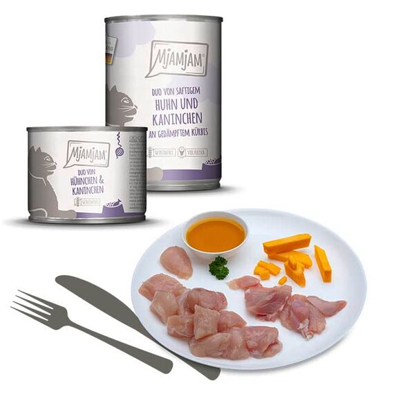 MjAMjAM - Premium Nassfutter für Katzen - Mixpaket 6 für deine Katze, 6er Pack (6 x 800 g), getreidefrei mit extra viel Fleisch