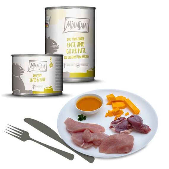 MjAMjAM - Premium Nassfutter für Katzen - Mixpaket 6 für deine Katze, 6er Pack (6 x 200 g), getreidefrei mit extra viel Fleisch