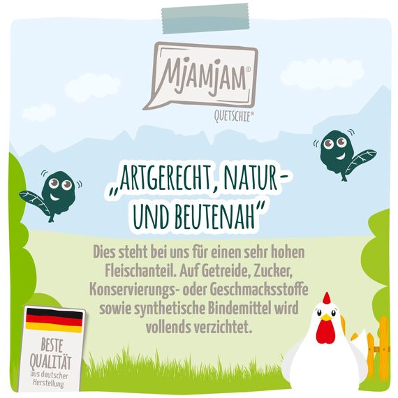 MjAMjAM - Premium Nassfutter für Katzen - köstliche Garnelen an saftigem Hühnchen, 6er Pack (6 x 800 g), getreidefrei mit extra viel Fleisch