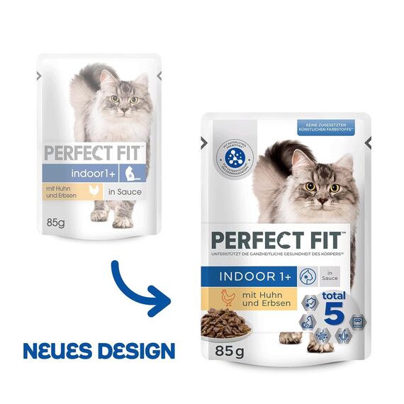PERFECT FIT™ Katze Portionsbeutel Indoor mit Huhn 12 x 85g