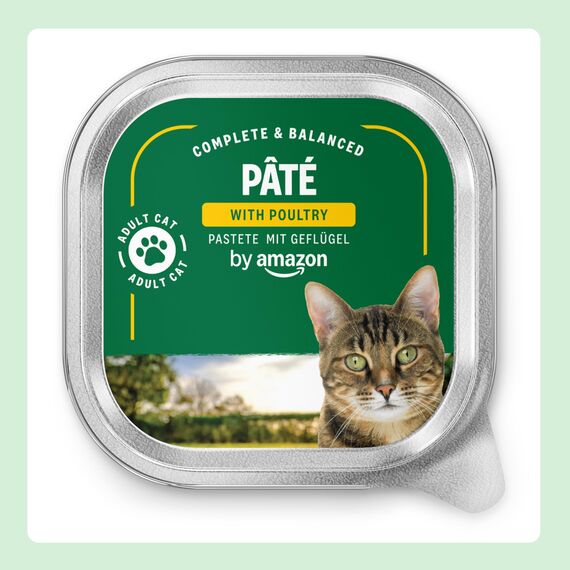 by Amazon Nassfutter für Katzen, Pastete mit Geflügel, 100g, 16er-Pack