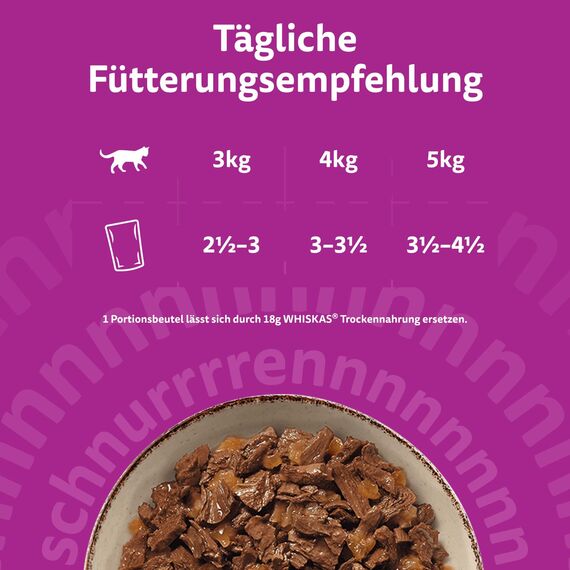 WHISKAS PURE DELIGHT Nassfutter in Gelee 24 x 85g Klassisches Ragout (4 Packungen) 48 Portionsbeutel
