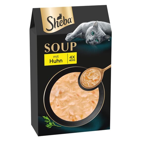 SHEBA Soup Adult Katzen-Nassfutter Portionsbeutel mit Huhn 10 x 4 x 40g, 40er Pack